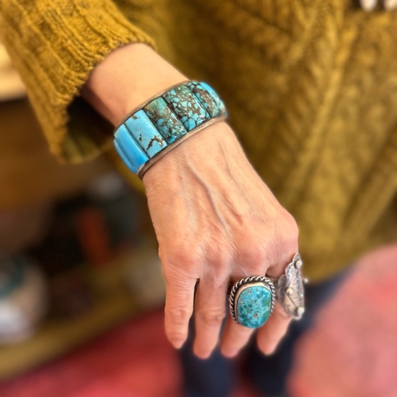 Vintage Turquoise Bangle Bracelet - Picture 2 of 5